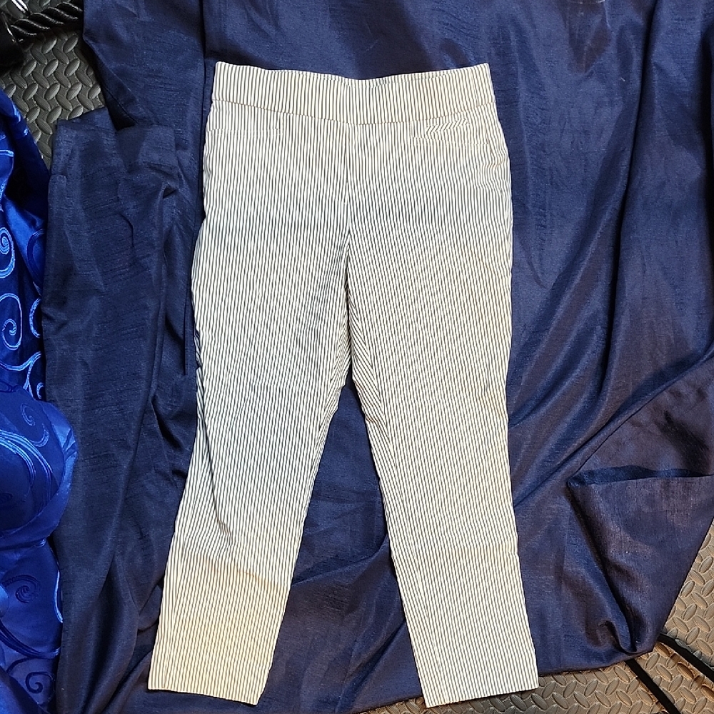 Anne Klein Striped Capris - Black and White